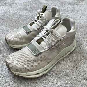 On Cloudnova Shoes Womens Size 8 White Green CloudTec Swiss Running Sneakers